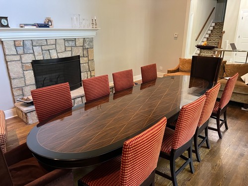 Henredon ebony dining table - dining, w/