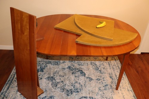 Wooden dining table with - wooden,