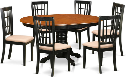 Modern piece oval dining set - 7-piece,